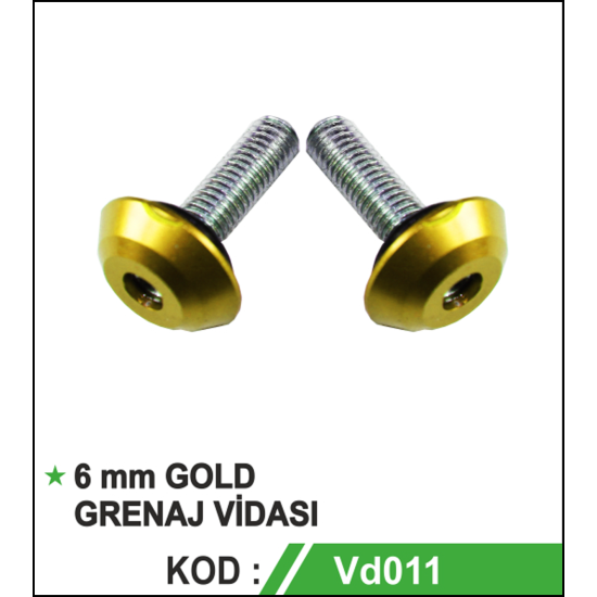 6 MM GRENAJ VİDASI 15 Lİ KIRMIZI