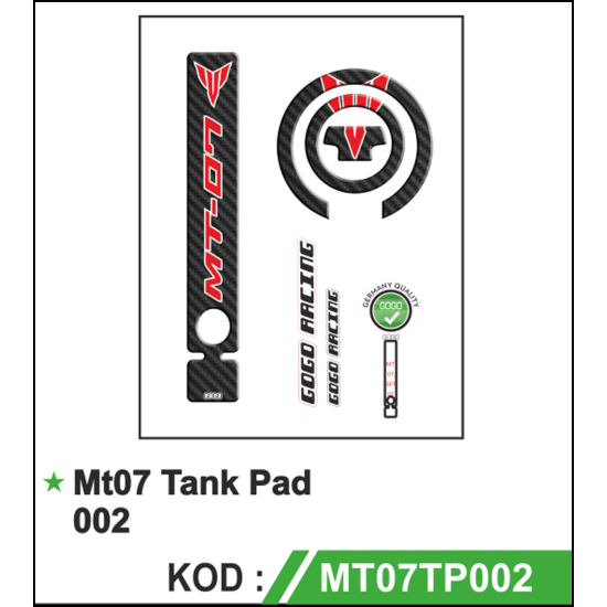 MT07 TANK PAD SET 2014 2017