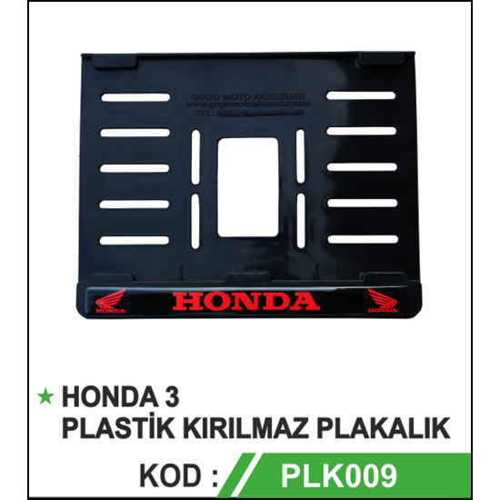 HONDA PLASTİK KIRILMAZ PLAKALIK