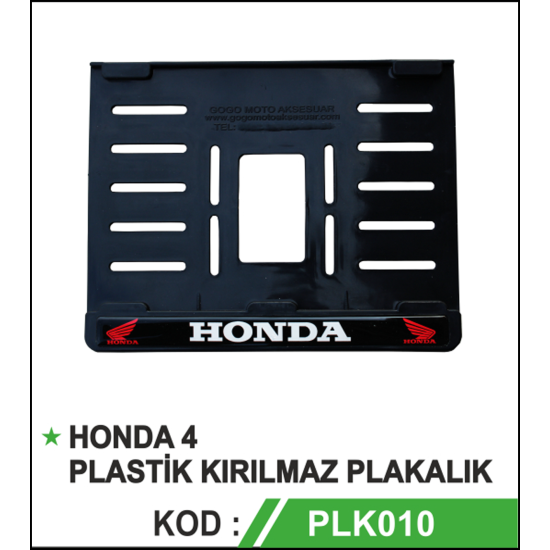 HONDA PLASTİK KIRILMAZ PLAKALIK