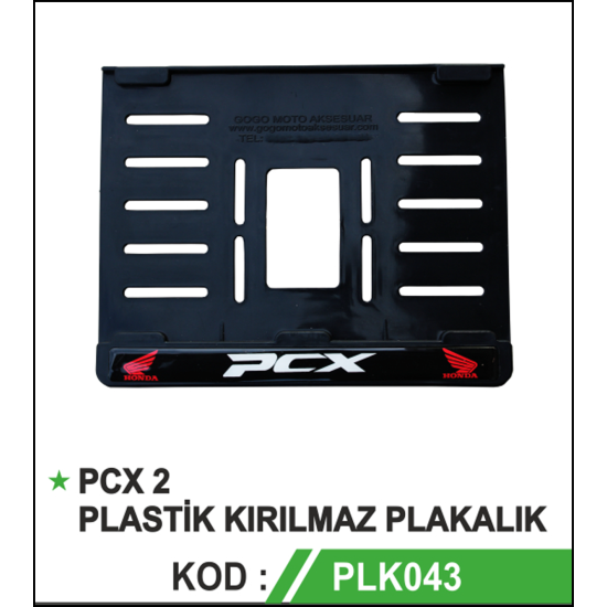 PCX PLASTİK KIRILMAZ PLAKALIK