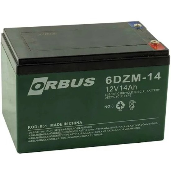 ORBUS 12V 14A  ELEKTRİKLİ BİSİKLET AKÜSÜ NAKİT FİYATIDIR KREDİ KARTINA TEK SLİP VEYA HAVALE